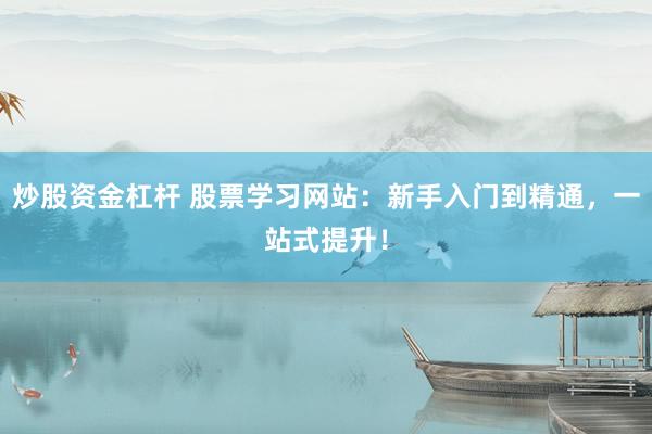 炒股资金杠杆 股票学习网站:新手入门到精通,一站式提升!