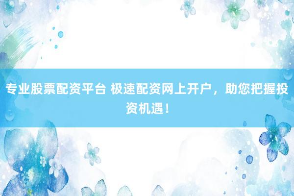 专业股票配资平台 极速配资网上开户,助您把握投资机遇!