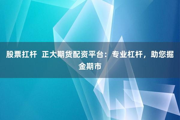 股票扛杆  正大期货配资平台：专业杠杆，助您掘金期市