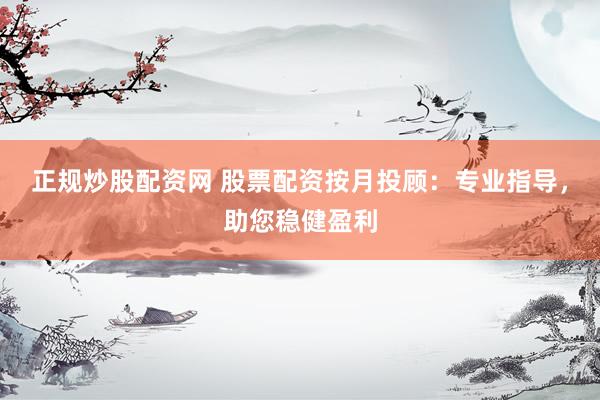 正规炒股配资网 股票配资按月投顾:专业指导,助您稳健盈利